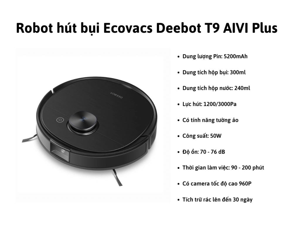 Thông số kỹ thuật của Ecovacs Deebot T9 AIVI Plus