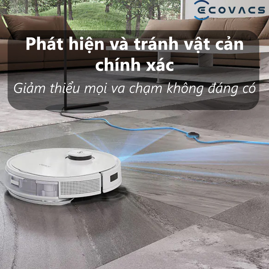 Phat hien vat can robot hut bui lau nha Ecovacs T9 