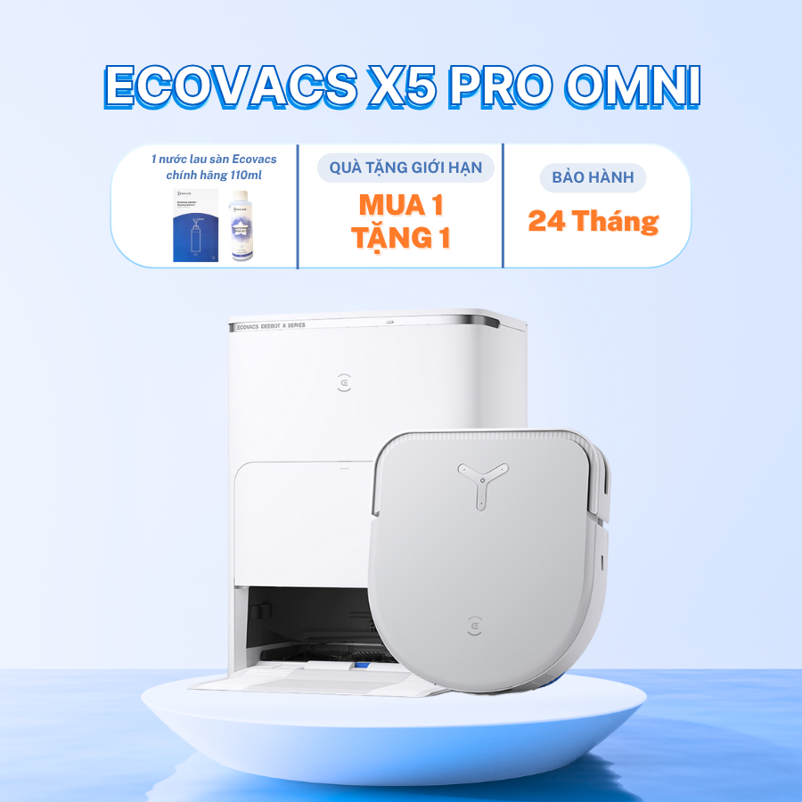 Robot hút bụi lau nhà Ecovacs Deebot X5 Pro Omni (Trắng/ Đen) - Ảnh 2