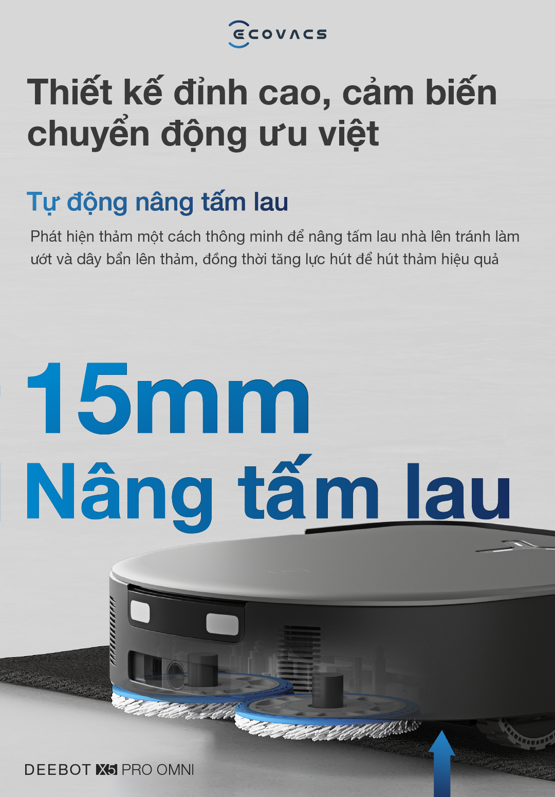 Nâng tấm vải lau 15mm