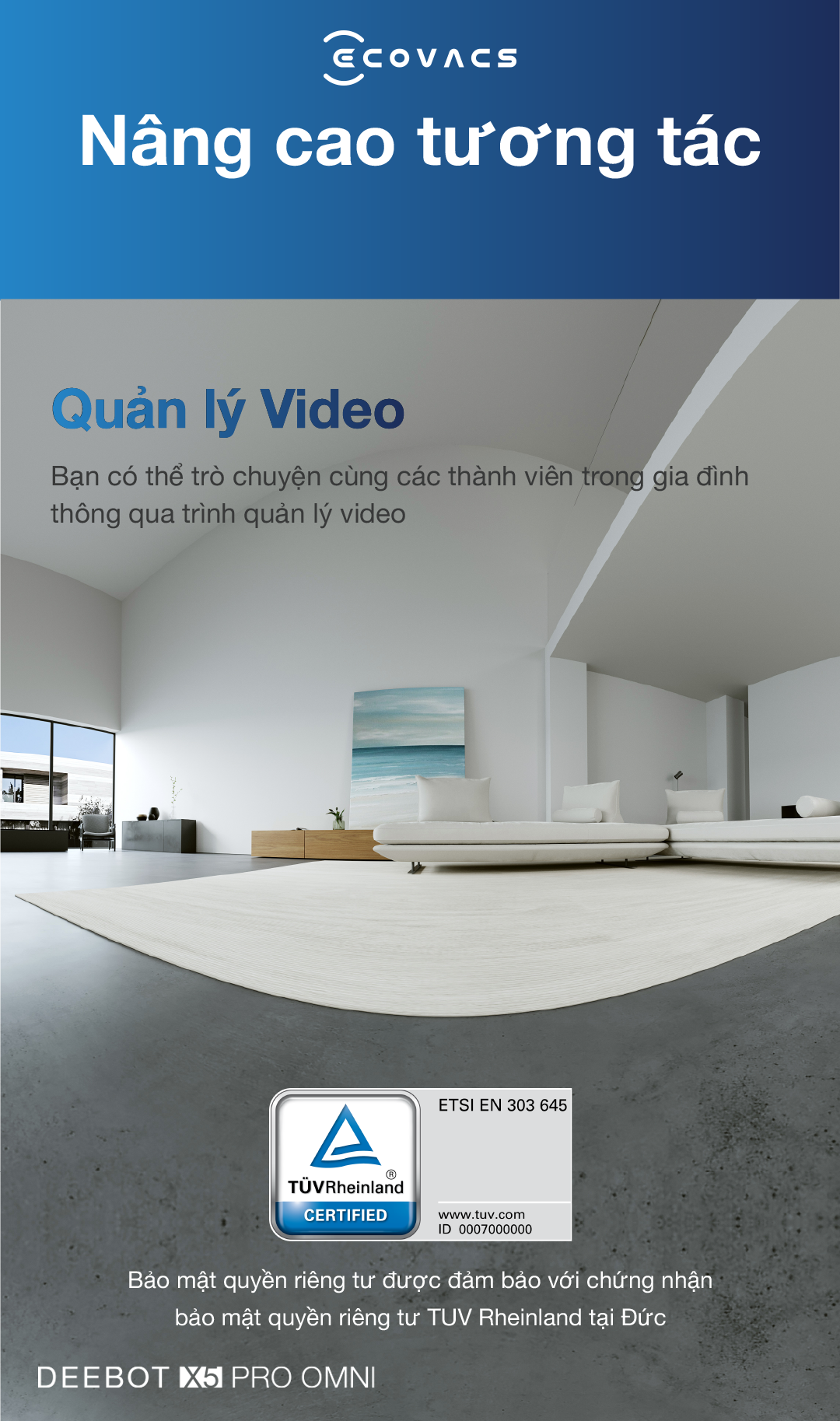 Quản lý Video của Ecovacs X5 Pro Omni