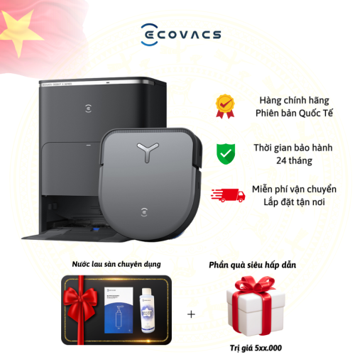 Robot hút bụi lau nhà Ecovacs Deebot X5 Pro Omni (Trắng/ Đen) - Hình ảnh 2