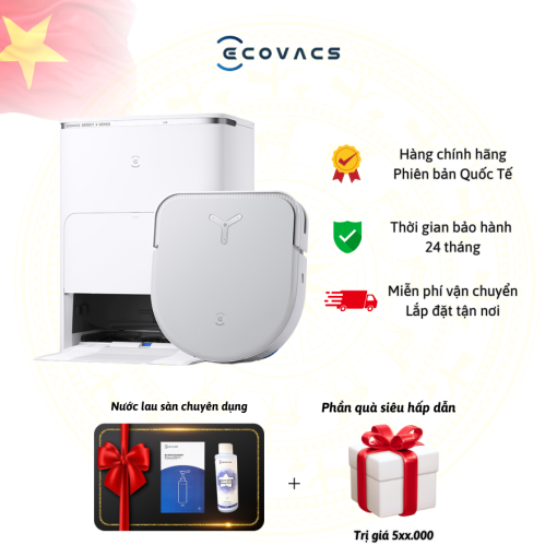 Robot hút bụi lau nhà Ecovacs Deebot X5 Pro Omni (Trắng/ Đen)