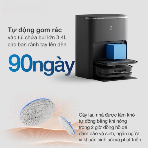 Robot hút bụi lau nhà Ecovacs Deebot X5 Pro Omni (Trắng/ Đen) - Hình ảnh 13