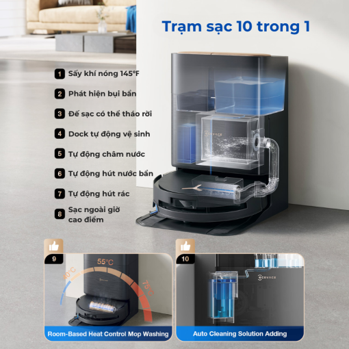Robot hút bụi lau nhà Ecovacs X9 Pro Omni - Quốc Tế - Hàng mới về - Ảnh 6