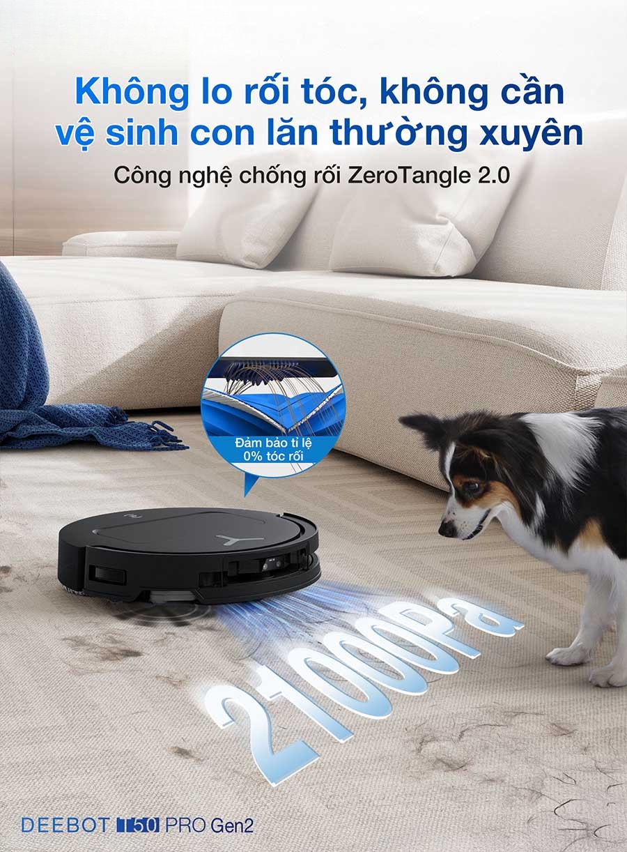 Ecovacs Deebot T50 Pro Gen 2 chống rối hiệu quả